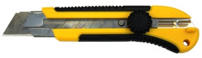 Нож Bohrer с выдвижными лезвиями 25 мм усиленный, двухкомпонентная ручка, регулируемый фиксатор лезв
