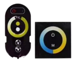 Контроллер для управления с двухцветной ленты с пультом и черной сенсорной панелью
