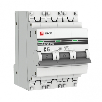EKF Автоматический выключатель 3Р 5А (С) 4,5кА ВА 47-63 EKF PROxima