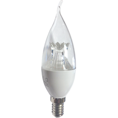Лампа св/д Ecola свеча на ветру E14 8W 4000K 130x37  позр.с линзой Pemium C4UV80ELC