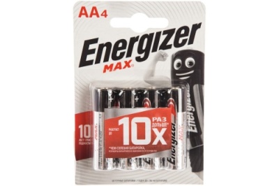 Батарейки ENERJIZER MAX AA 1.5V (4шт на карте)