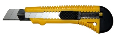 Нож Bohrer с выдвижными лезвиями 18 мм усиленный, двухкомпонентная ручка, регулируемый фиксатор лезв