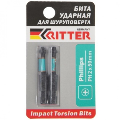 Бита Ritter Impact PZ 2x50 мм Torsion намагниченная (сталь S2) (2 шт. в блистерной упаковке) (500/50